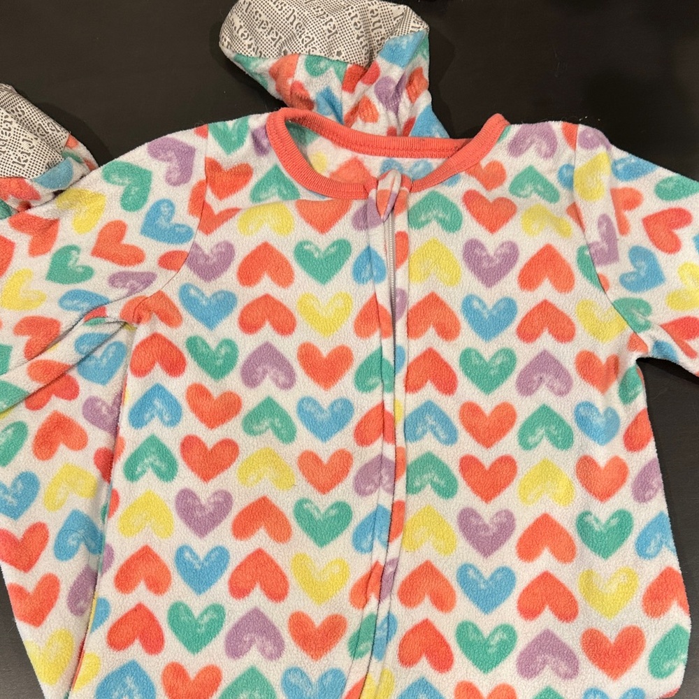 Set of 5 Fleece Footie Zip Up Jammies, Size 2T - Picture 4 of 6